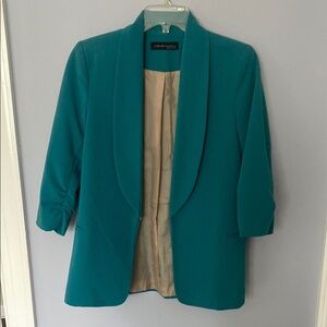 Teal Blazer Tailored 3/4 Sleeve
